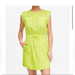 Banana Republic Utility Shirtdress in Neon Green Tall Size